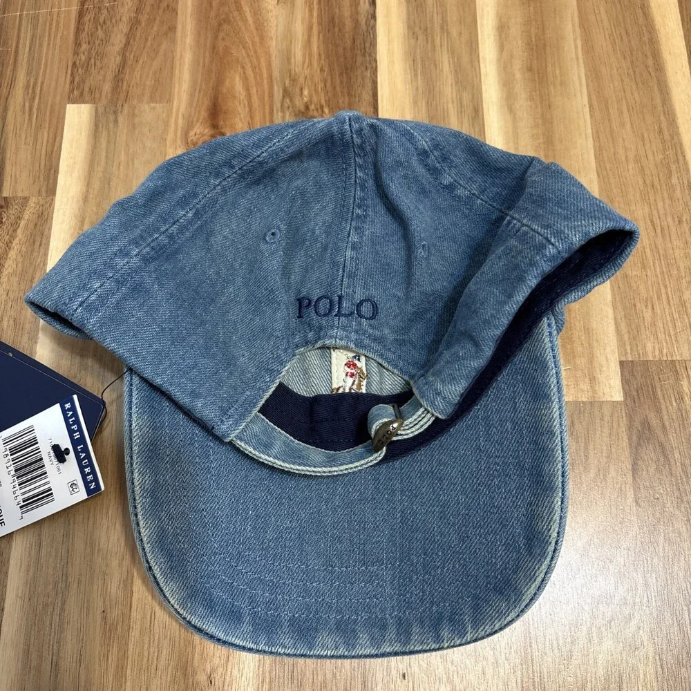 POLO RALPH LAUREN Mens Denim Ball Cap Medium Wash One Size - Picture 2 of 9